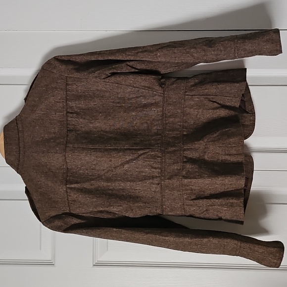 Envision Studio Brown Wool-Blend Military Style Blazer Jacket – Size 4 - Picture 5 of 5